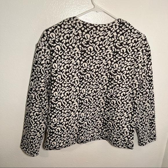 H&M Open Blazer White Black Animal Print - Picture 7 of 10